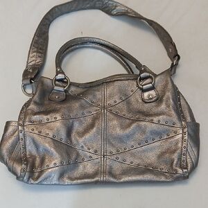 B. Makowsky Shimmering Pewter Shoulder Bag